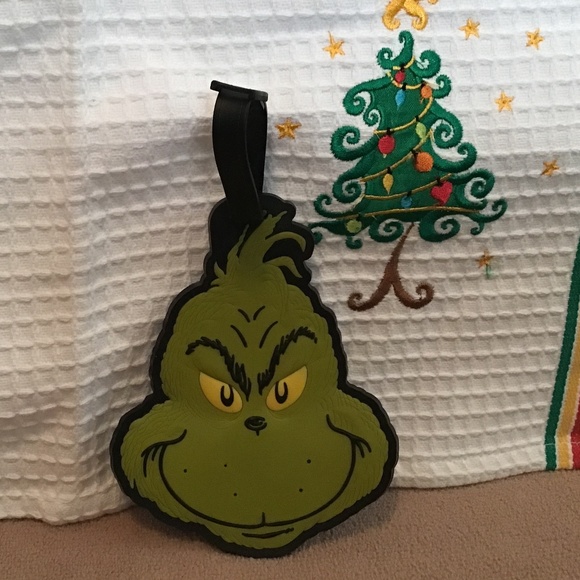 NWOT TM 2009 Dr Seuss Enterprises Grinch  Rubber Luggage tag - Picture 2 of 3